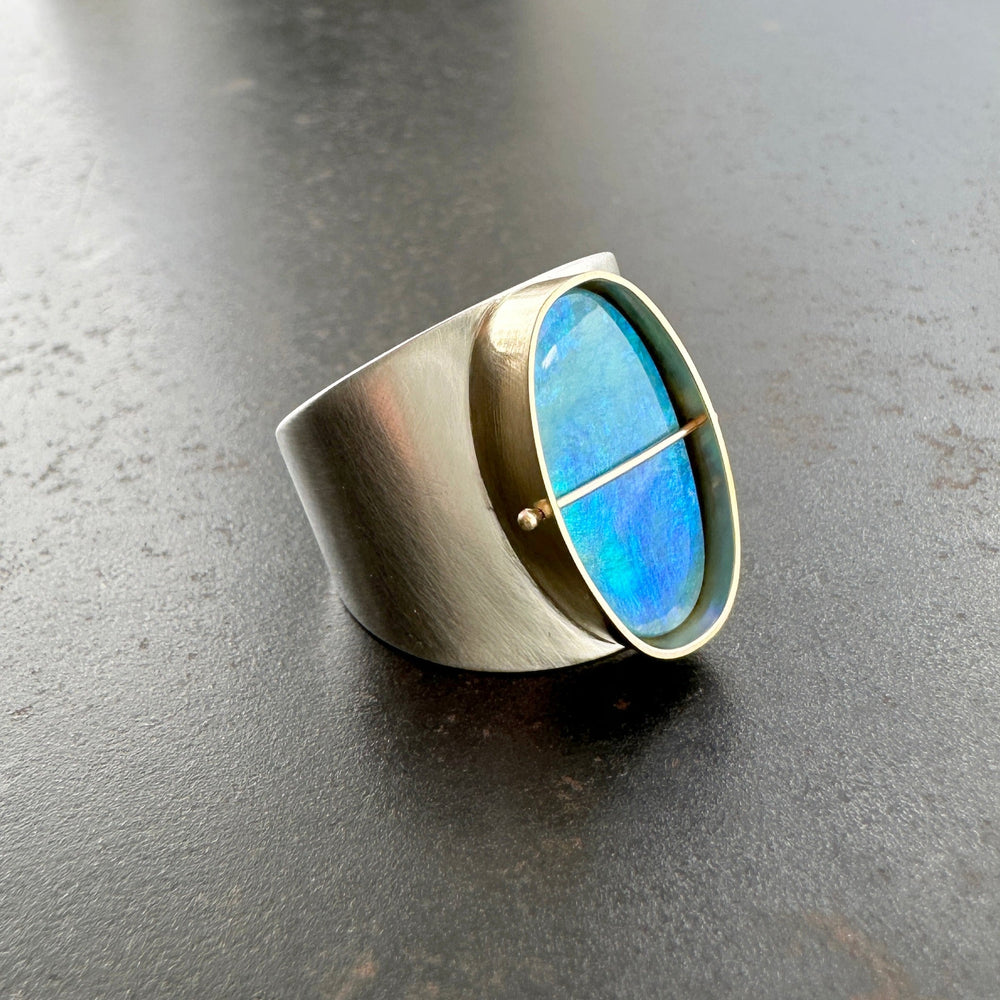 Captured Oval Opal Ring