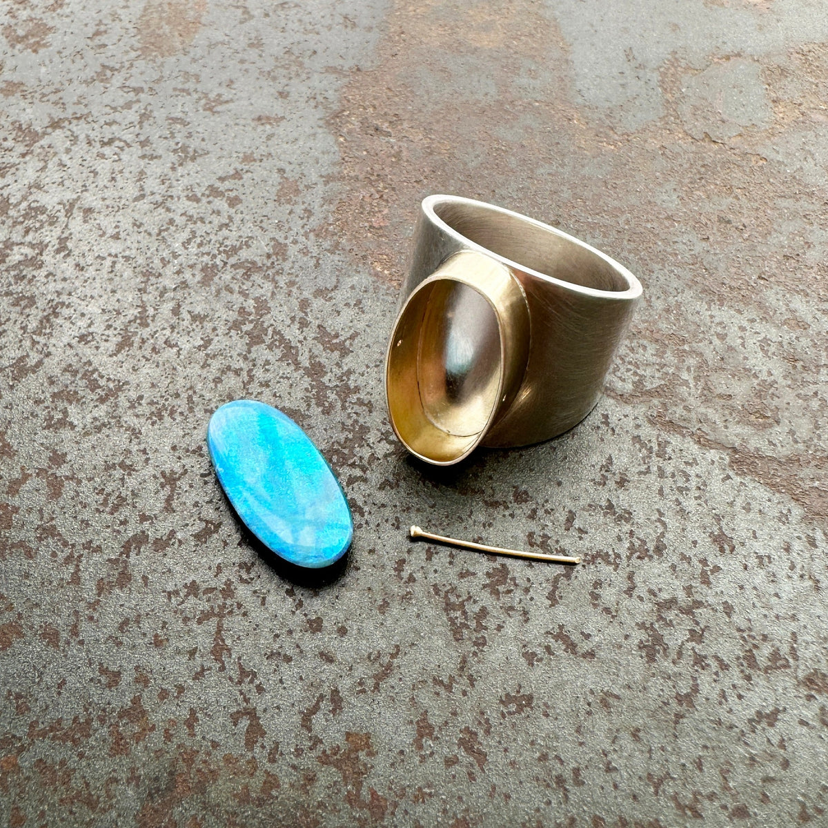 Captured Oval Opal Ring