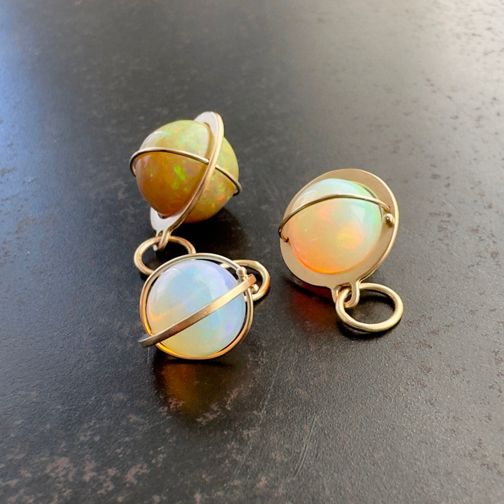 Captured Peachy Opal Orb Charm