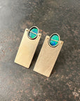 Captured Opal and Golden Sheet Earrings