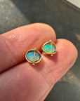 Lightning Ridge Opal Studs Captured® in 18k gold