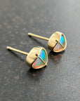 Lightning Ridge Opal Studs Captured® in 18k gold