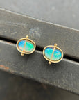 Lightning Ridge Opal Studs Captured® in 18k gold