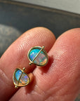 Lightning Ridge Opal Studs Captured® in 18k gold