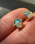 Lightning Ridge Opal Studs Captured® in 18k gold