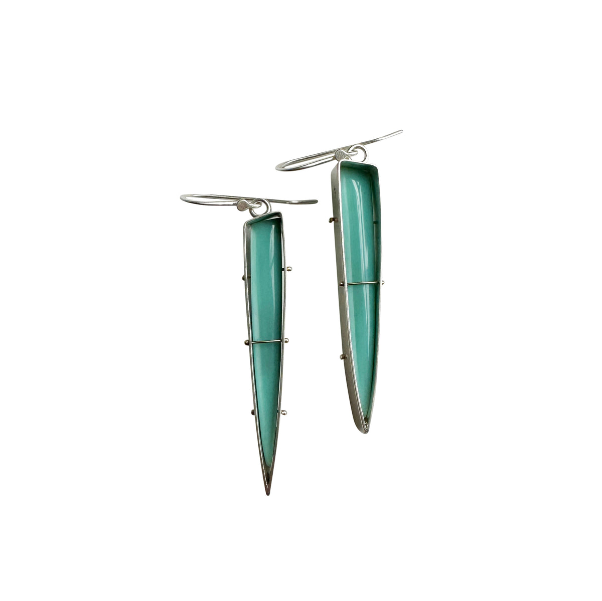 Captured Indonesian Opalized Wood Earrings