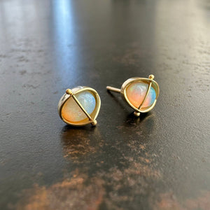 Captured Sunrise - Lightning Ridge Oval Studs