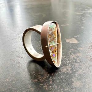 Captured Earthy Rainbow Opal Ring