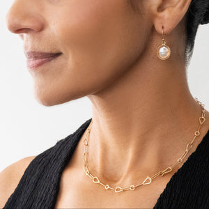 Captured Coin Pearl Drop Earrings
