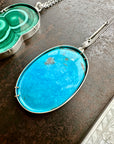 Persian Turquoise Pendant with 3-Way Silver Curb Chain
