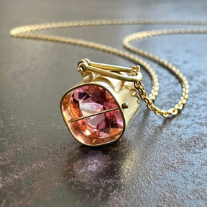 Captured Pink Tourmaline Necklace