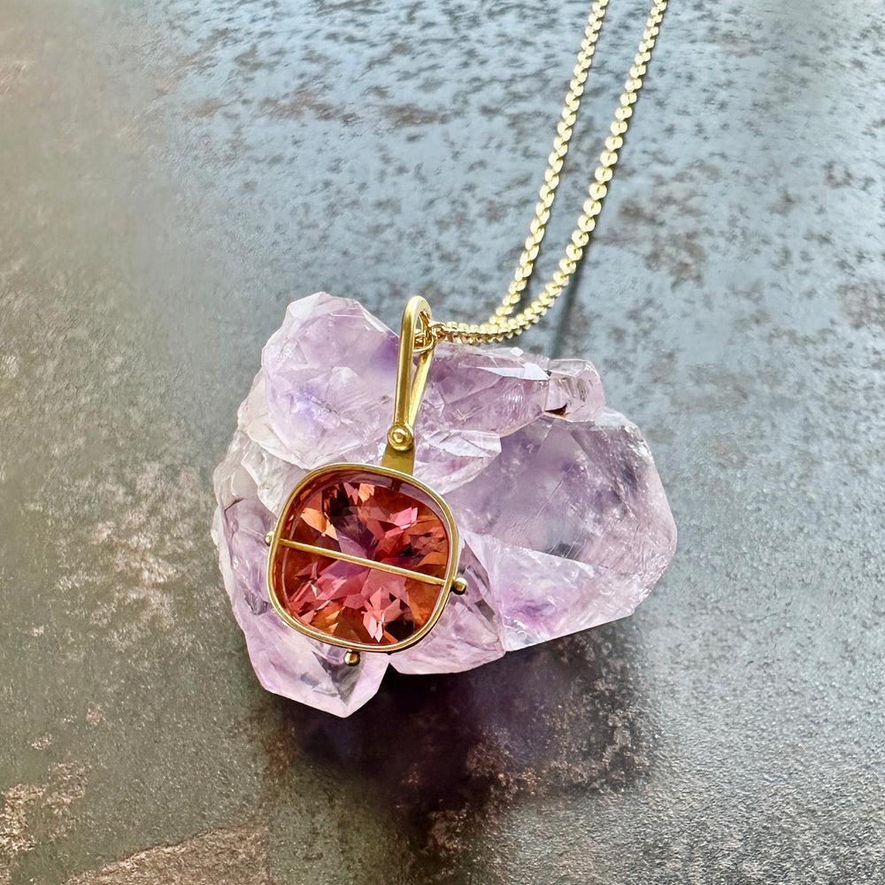 Captured Pink Tourmaline Necklace