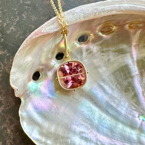 Captured Pink Tourmaline Necklace