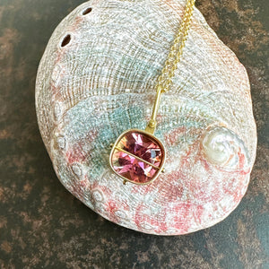 Captured Pink Tourmaline Necklace