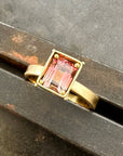 pink tourmaline ring in 18k gold