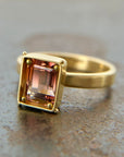 pink tourmaline ring in 18k gold