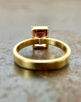 pink tourmaline ring in 18k gold