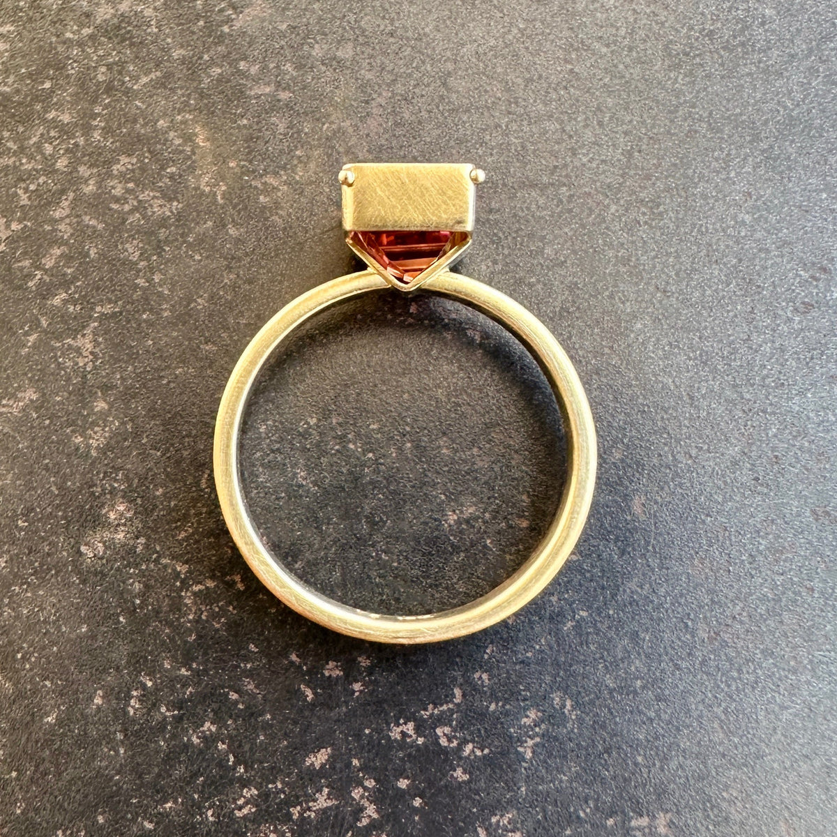 pink tourmaline ring in 18k gold