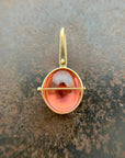 pink tourmaline oval pendant in 18k gold