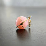 pink, pink pendant, pink opal, 18k gold, orb, fine jewelry