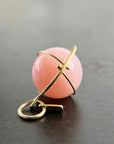 pink, pink pendant, pink opal, 18k gold, orb, fine jewelry