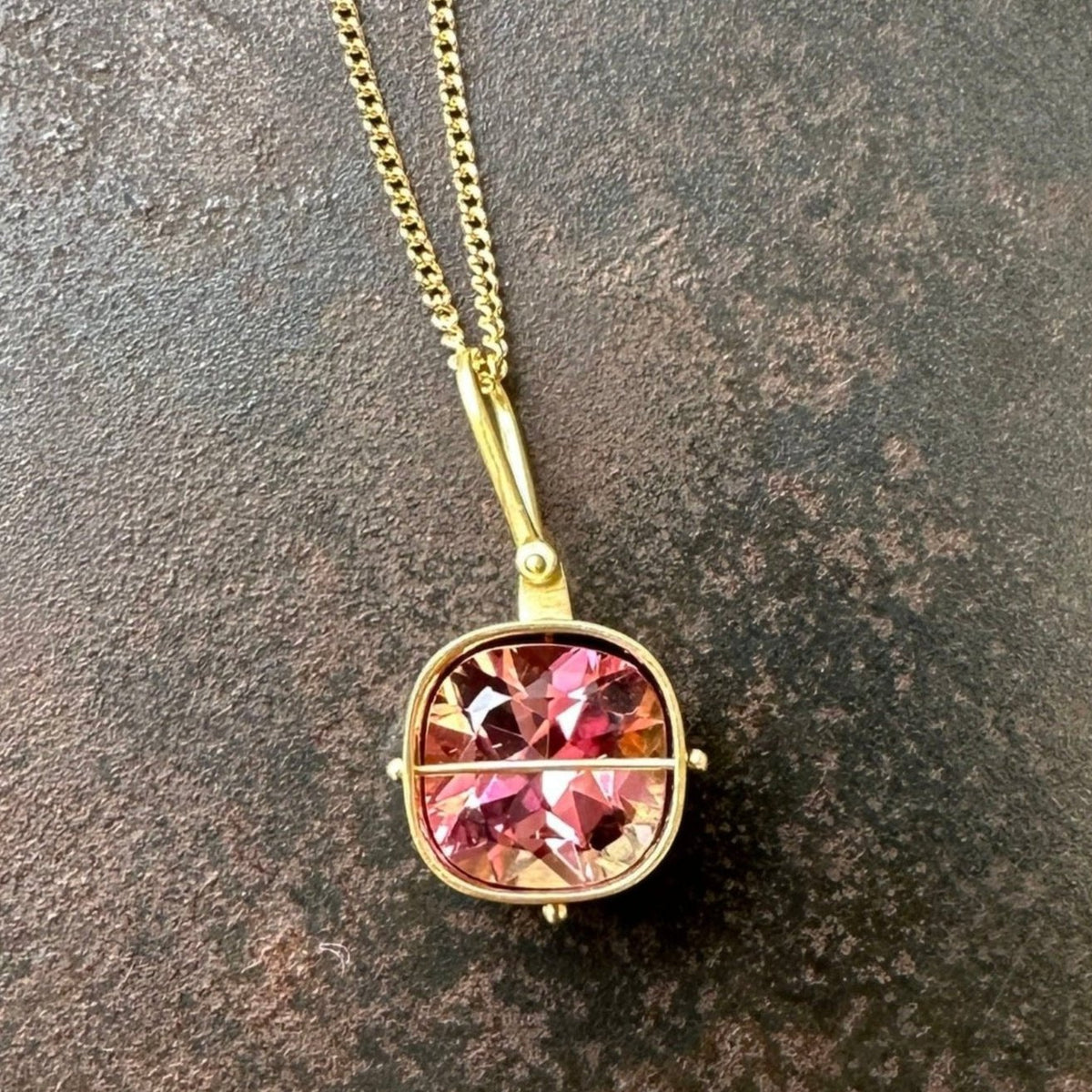 Captured Pink Tourmaline Necklace