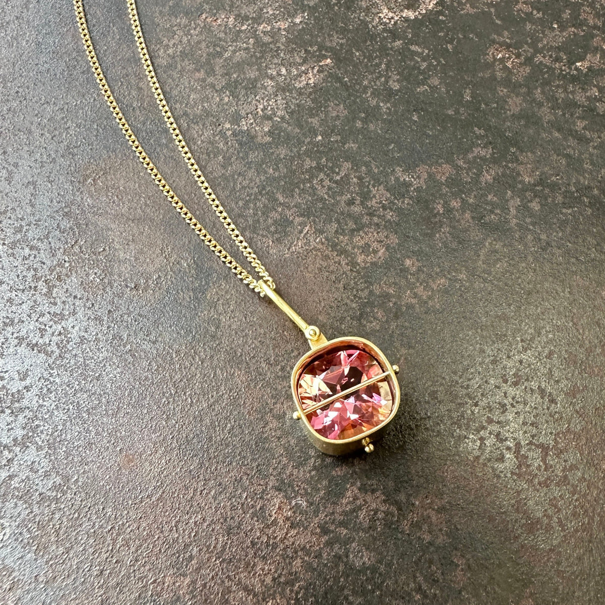 Captured Pink Tourmaline Necklace