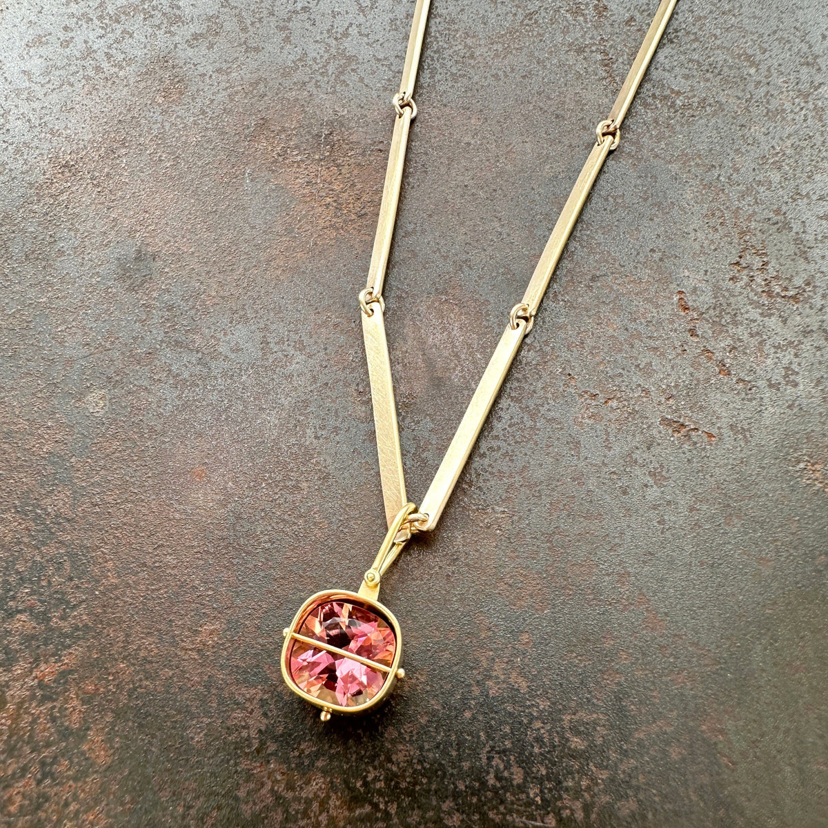 Captured Pink Tourmaline Necklace