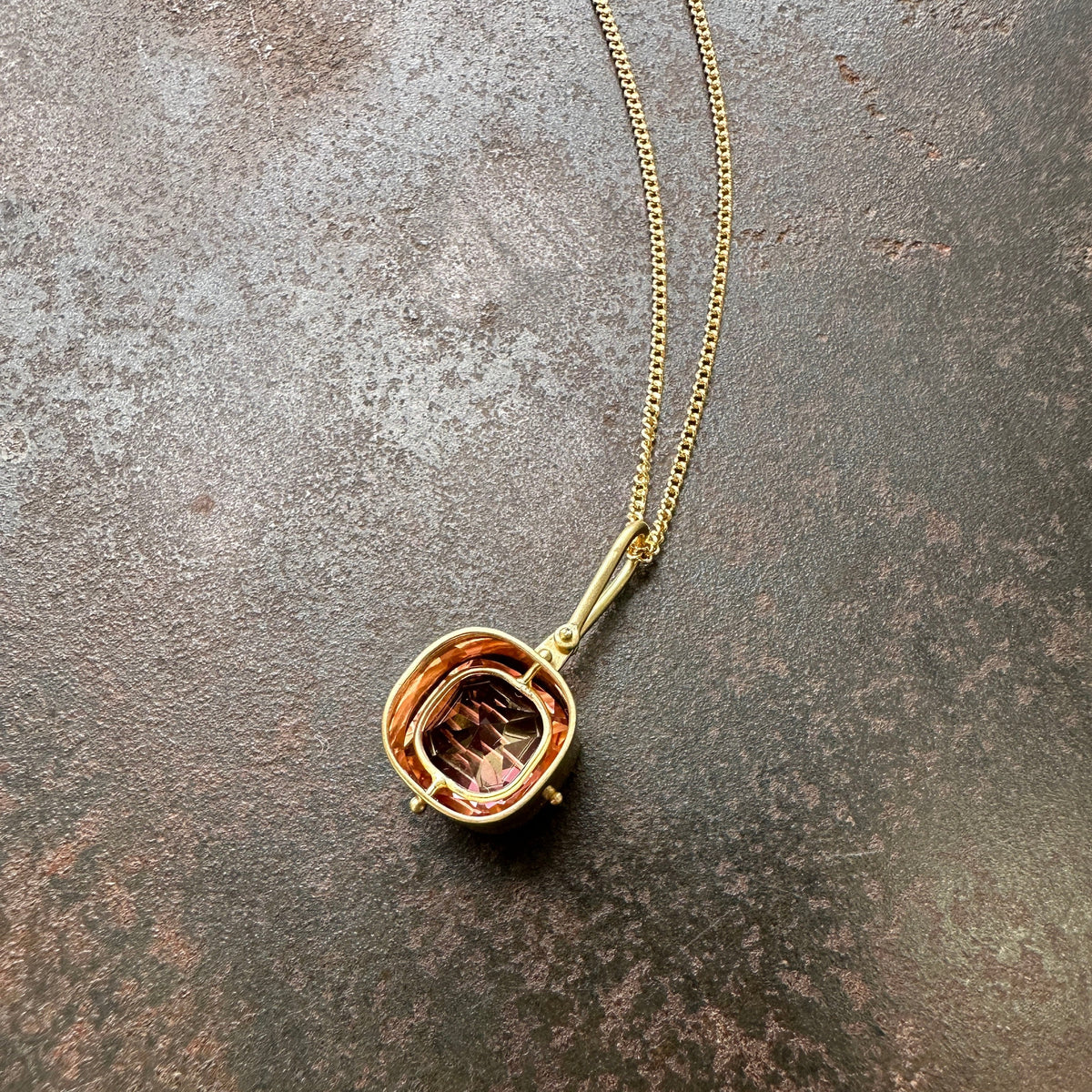 Captured Pink Tourmaline Necklace