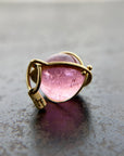 pink tourmaline orb pendant in 18k gold