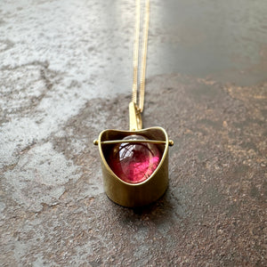 Captured Pink Tourmaline Pendant