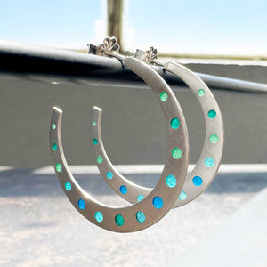 Plique-a-jour Blue-Green Hoops