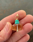 Iron Quartz & Turquoise Pendant