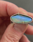 Captured Wood Opal Bridge Ring