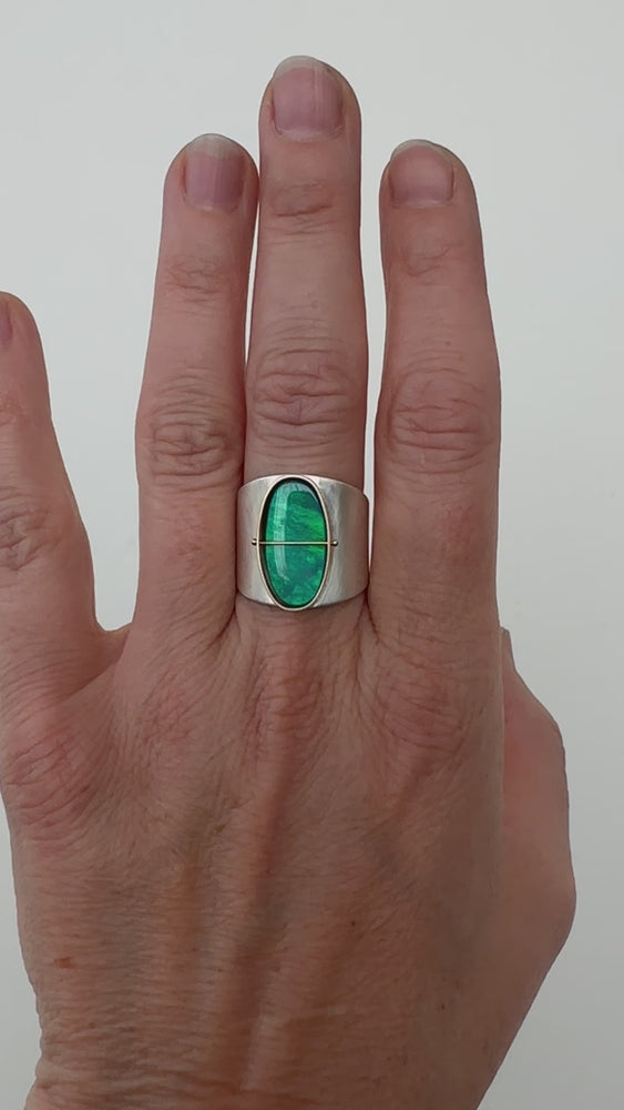 
                
                    Load and play video in Gallery viewer, Captured Oval Opal Ring
                
            