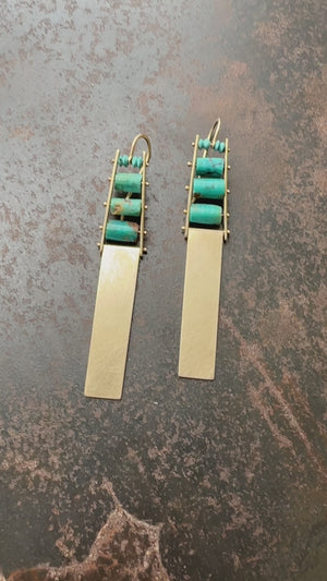 
                
                    Load and play video in Gallery viewer, Persian Turquoise Golden Tower Earrings
                
            