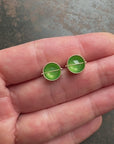 Captured Rosecut Chrysoprase Studs