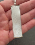 mother of pearl carved pendant with silver 3 way paperclip chain