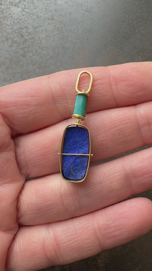 
                
                    Load and play video in Gallery viewer, Captured Persian Turquoise &amp;amp; Lapis Pendant
                
            