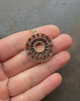 Black Diamond Beaded Concentric Pendant