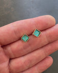 Captured Turquoise Square Studs
