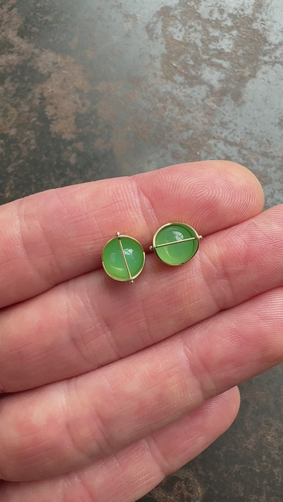 
                
                    Load and play video in Gallery viewer, Captured Chrysoprase Studs
                
            