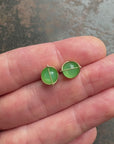 Captured Chrysoprase Studs