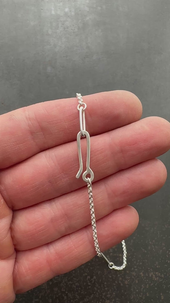 enhydro quartz 18k bimetal necklace with 3 way silver rolo chain
