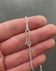 enhydro quartz 18k bimetal necklace with 3 way silver rolo chain