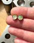 opal stud earrings, 14k gold, ethereal earrings, one of a kind jewelry, hilary finck jewelry, captured collection, fine jewelry, unique jewelry