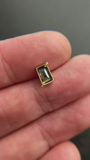 
                
                    Load and play video in Gallery viewer, Rectangle Salt and Pepper Diamond Single Stud
                
            