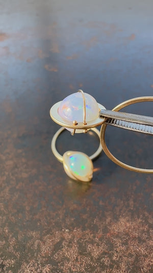 
                
                    Load and play video in Gallery viewer, Captured Aura Opal Orb Hoop Earrings
                
            