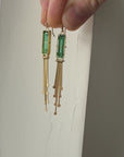 Captured Green Tourmaline and Fringe Deco Earrings