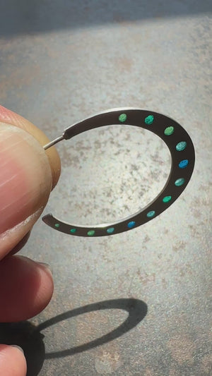 
                
                    Load and play video in Gallery viewer, Plique-a-jour Blue-Green Hoops
                
            